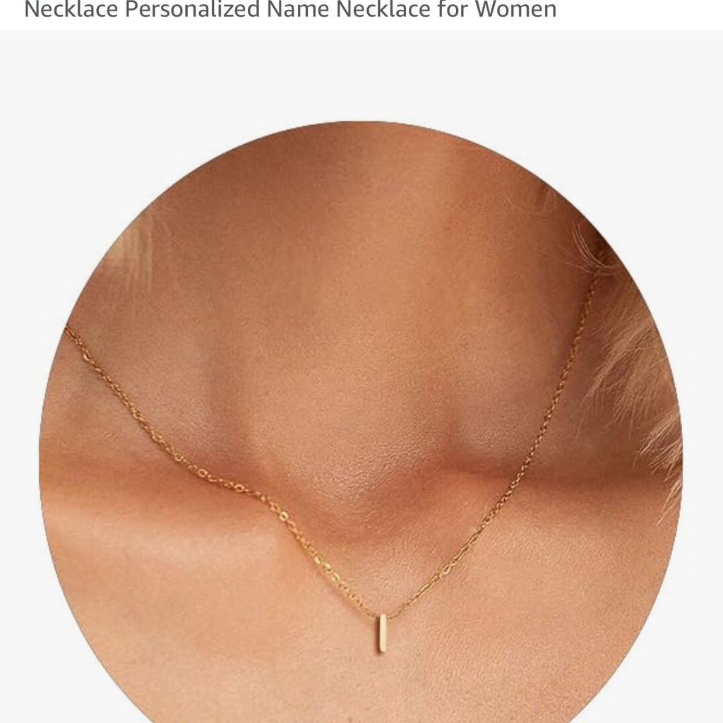 Gold Tone Minimalist Necklace With Dainty Chain 14$